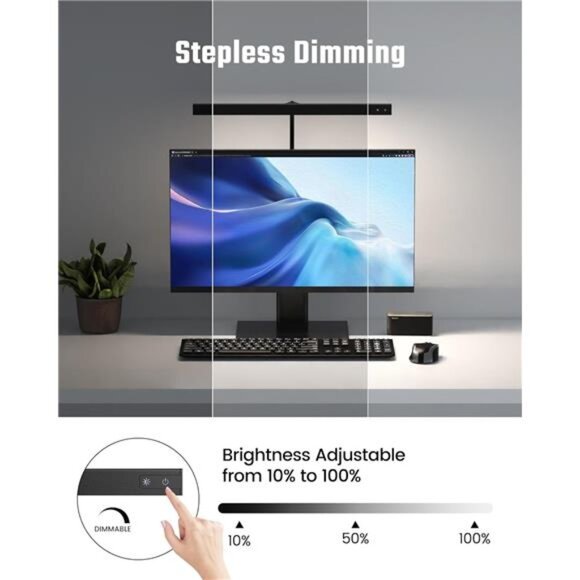 LED Desk Lamp for Office Home, Eye-Caring Desk Light with Adjustable Gooseneck - Picture 5 of 7